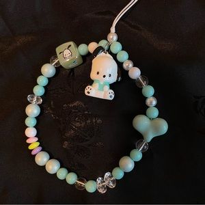 Adorable Sanior Pochacco keychains,Bag Charm, Phone Charm, handmade beads, gift